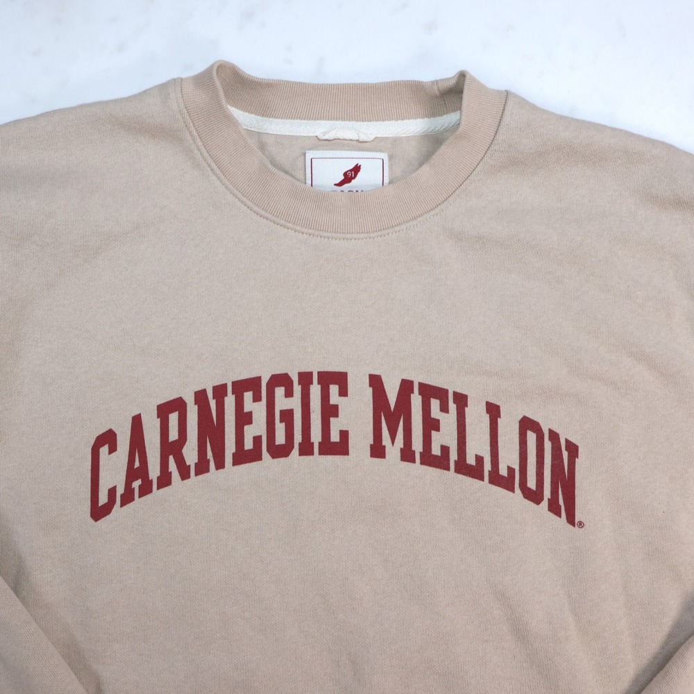 League Carnegie Mellon University Sweatshirt Tan Red Womens Medium